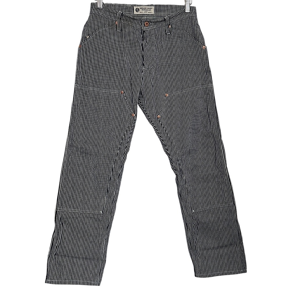 Men’s Black & White Striped Cargo Pants